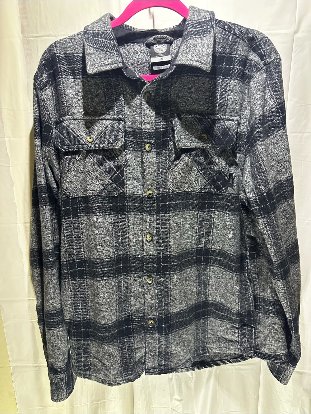 Colorado Clothing Men’s Plaid Flannel Shirt Black /Gray, Size L